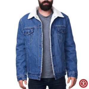 Alpine Swiss Ryker Sherpa Lined Denim Trucker Jacket